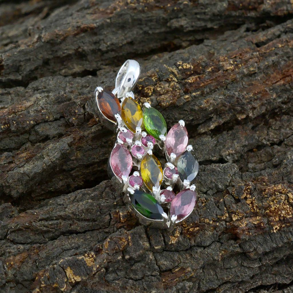 Tourmaline Classic American 925 Silver multiple Paula Eternity multicolor Pendant Jewelry