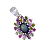 Tourmaline Classic Egyptian Sterling Silver multiple Victoria Glamorous multicolor Pendant Jewellery