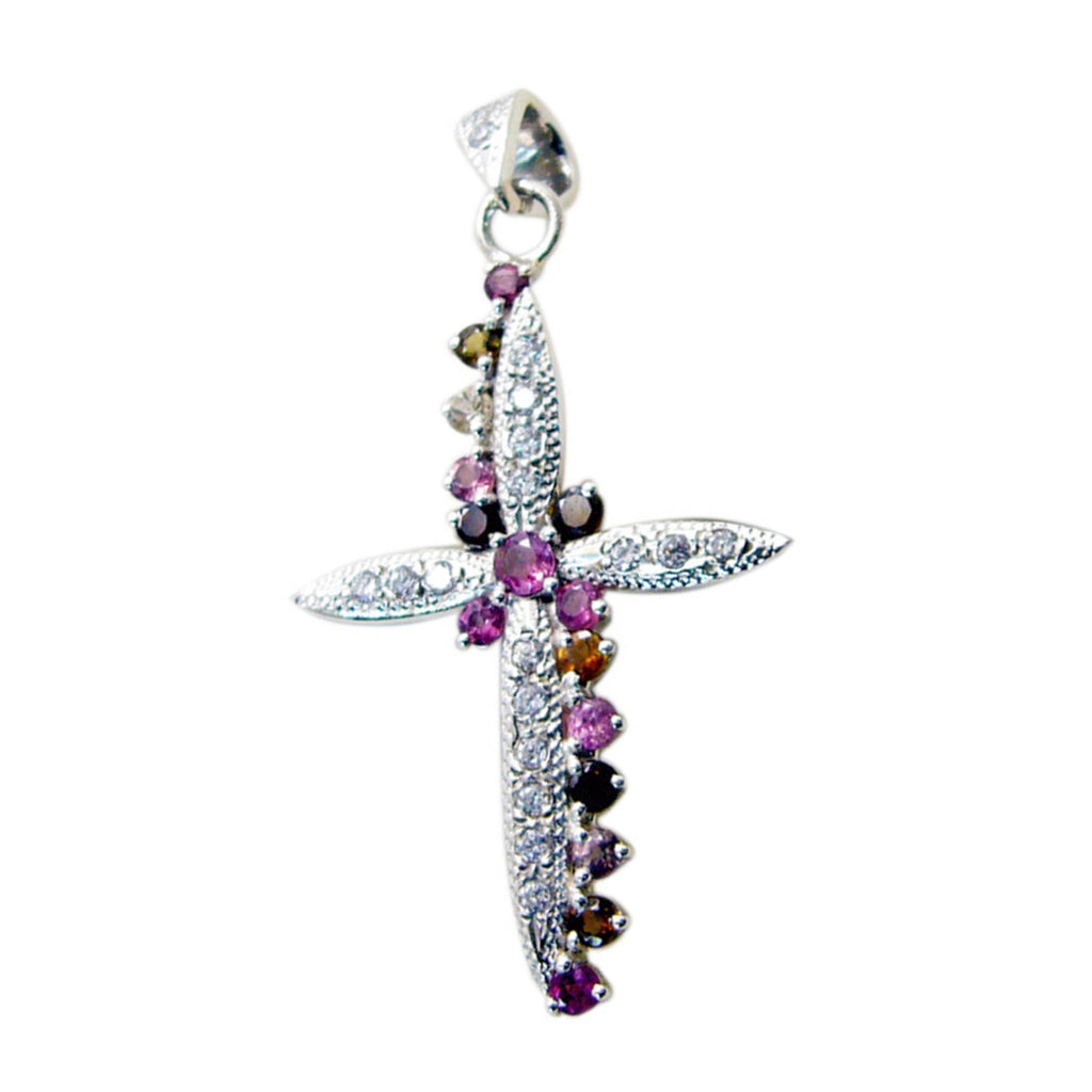 Tourmaline Essential African Silver multiple multicolor Pendant
