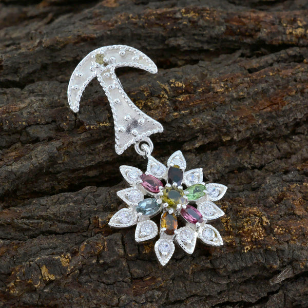 Tourmaline Classic Middle Eastern 925 Silver multiple Hanna Abstract multicolor Pendant Jewelry