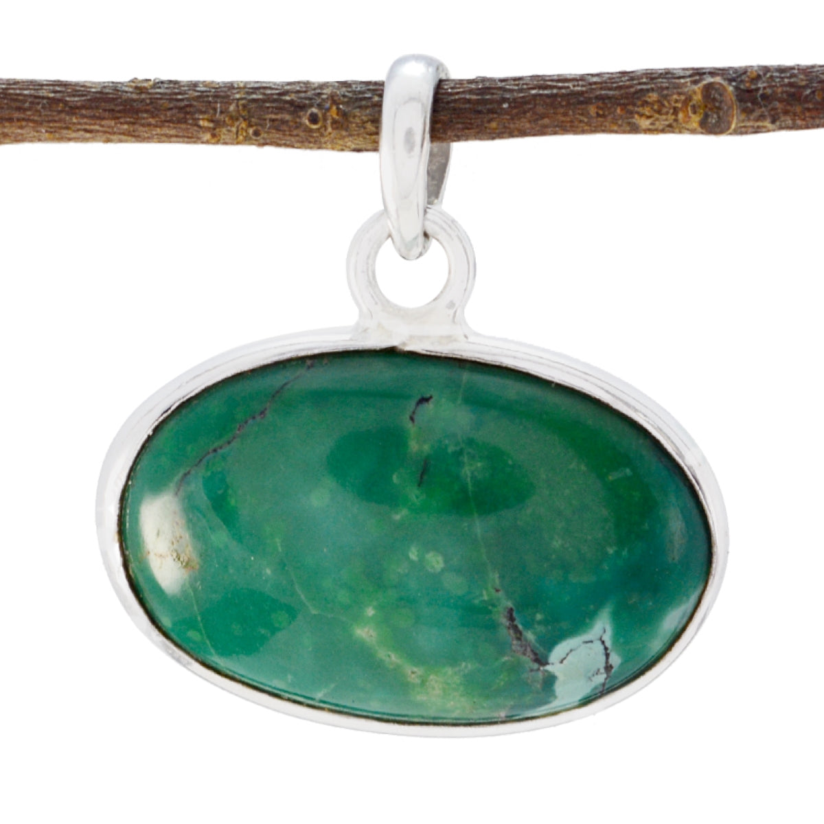 Turquoise Whisper-thin Turkish Silver Solitaire Turquoise Pendant Huvudsaklig produktbild