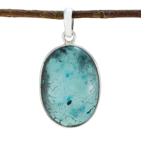 Turquoise Tiny Mexican Silver Solitaire Turquoise Pendant