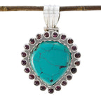Turquoise Statement Latin American 92.5 Silver multiple Turquoise Pendant