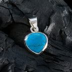 Turquoise Dainty French Sterling Silver Solitaire Sofía Engagement Blue Pendant Jewellery