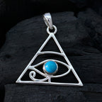Turquoise Whisper-thin French 92.5 Silver Solitaire Joaquina Rope-Wire Blue Pendant Jewellery