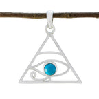 Turquoise Whisper-thin French 92.5 Silver Solitaire Turquoise Pendant