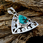 Turquoise Whisper-thin Spanish 92.5 Silver Solitaire Genesis Retro Blue Pendant Jewellery