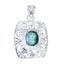 Turquoise Statement Italian 925 Silver Solitaire Turquoise Pendant