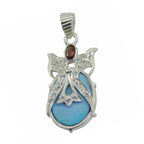 Turquoise Featherlight Australian 92.5 Silver multiple Turquoise Pendant