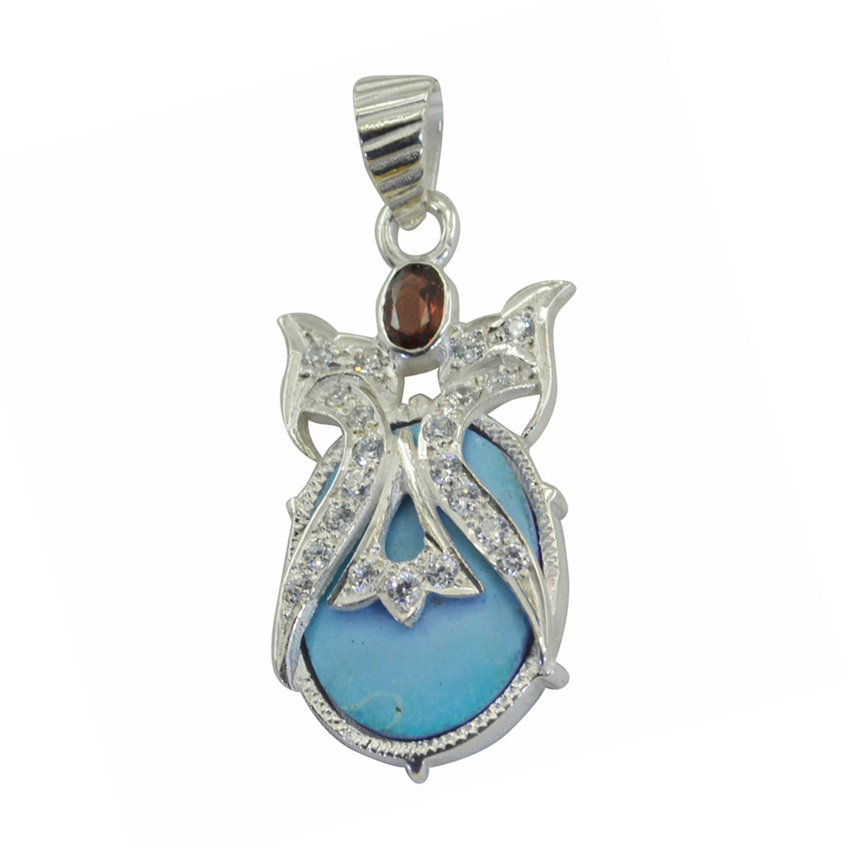Turquoise Featherlight Australian 92.5 Silver multiple Turquoise Pendant