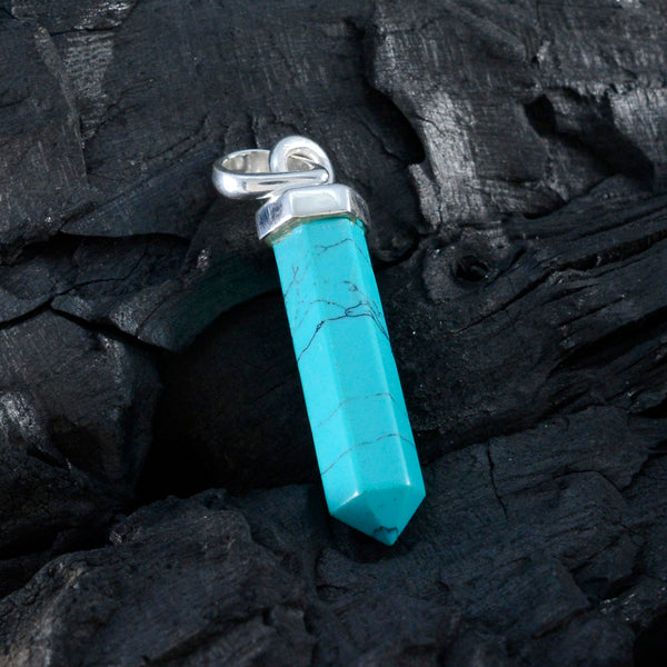 Turquoise Tiny Mexican Silver Solitaire Luisa valentine Blue Pendant Jewelry