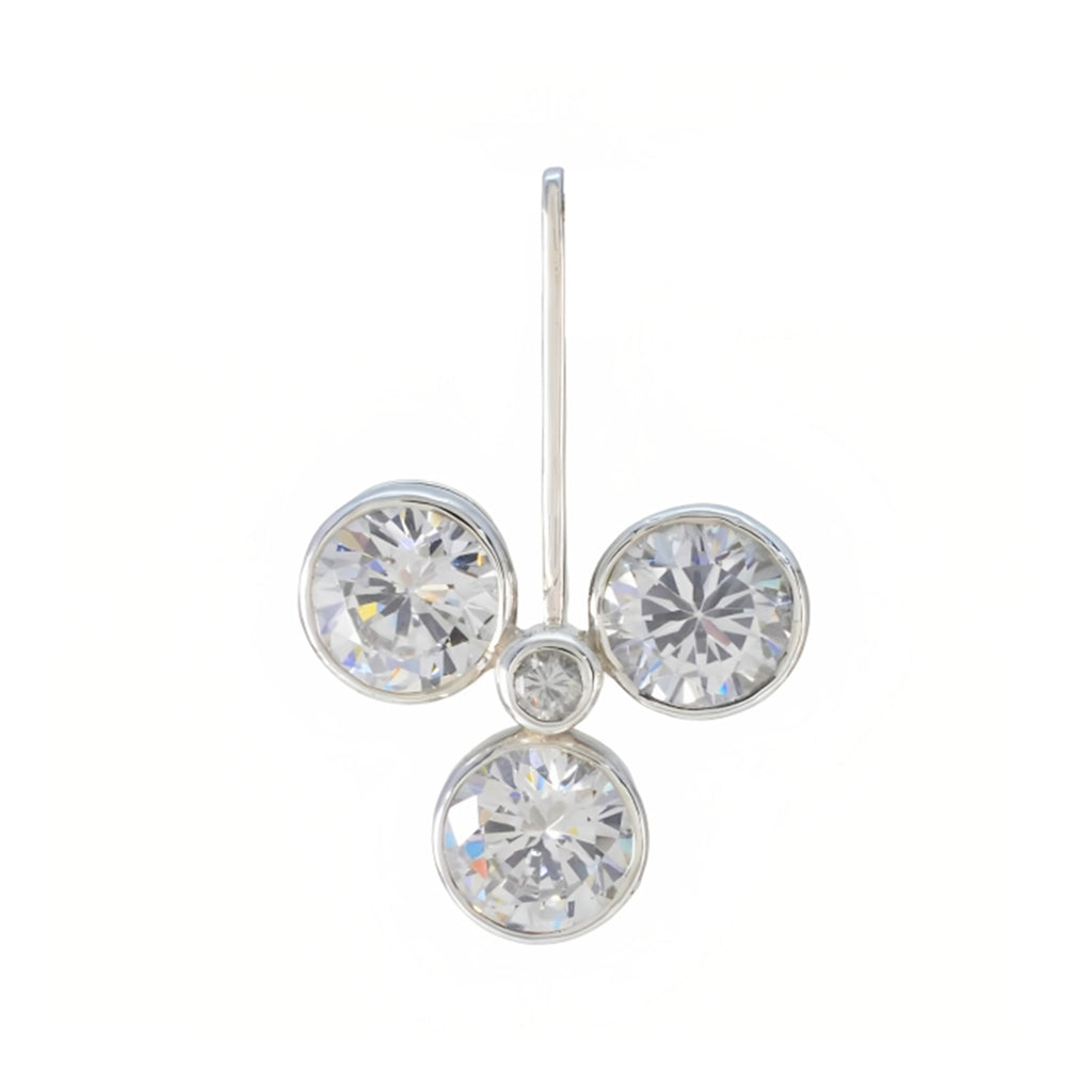 White CZ Featherlight American 925 Silver quarter Teresa Abstract White Pendant Jewelry