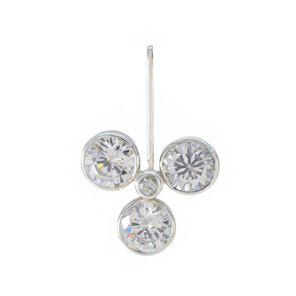 White CZ Featherlight American 925 Silver quarter Teresa Abstract White Pendant Jewelry