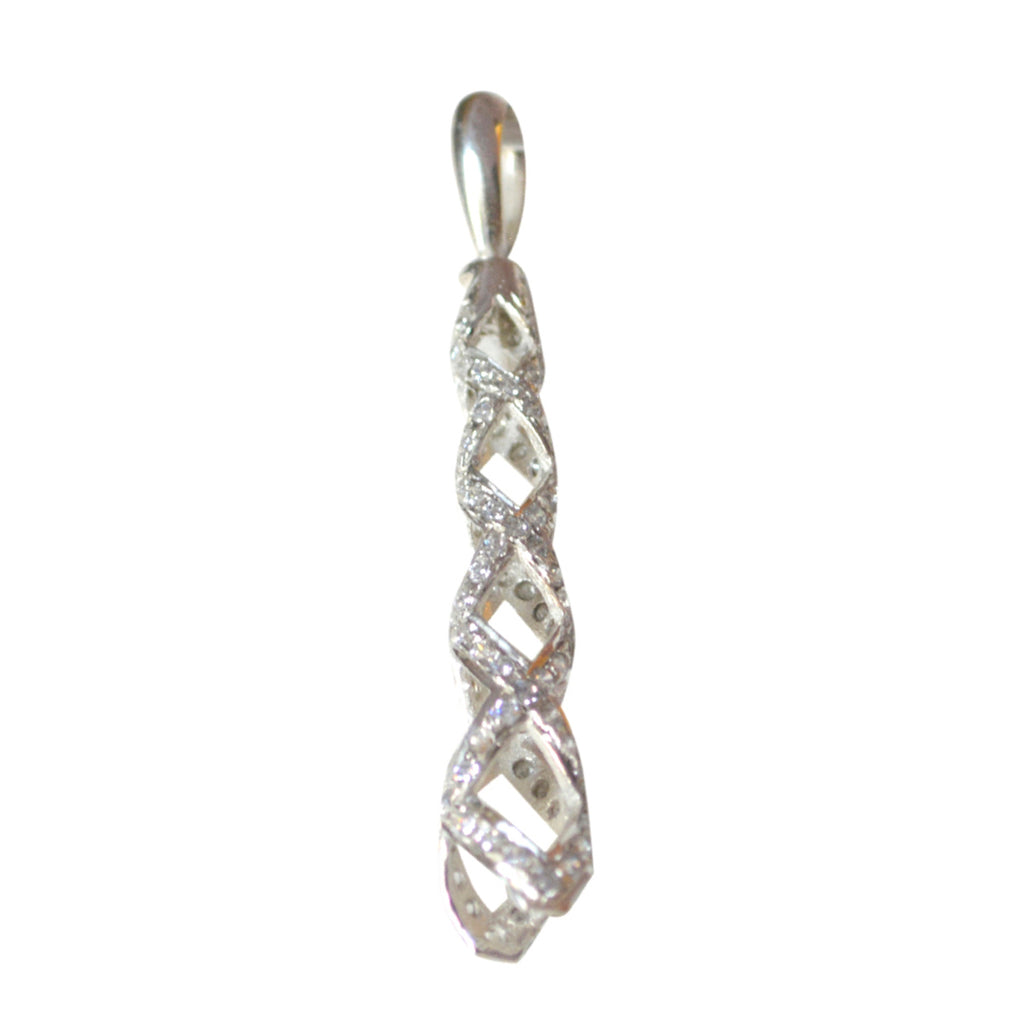White CZ Featherlight African Silver multiple White Pendant