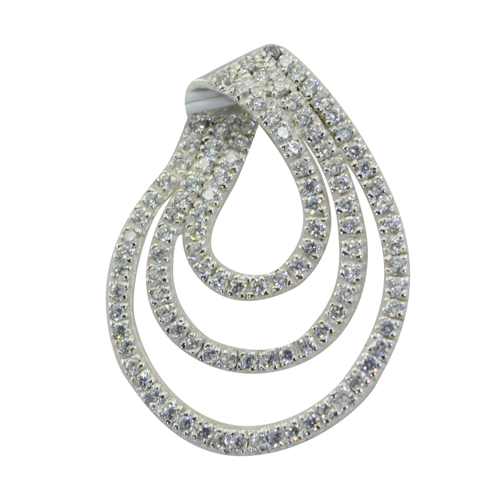 White CZ Statement Australian 925 Silver multiple White Pendant