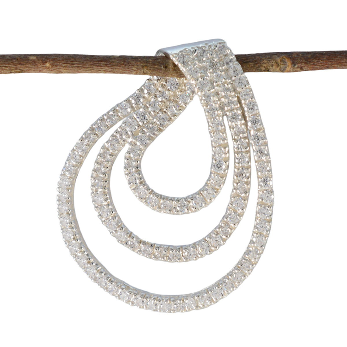 White CZ Tiny Middle Eastern 925 Silver multiple White Pendant メイン画像