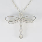 Vit CZ Essential Afrikanskt Silver Flera Bruna Graciösa Vita Hängsmycken