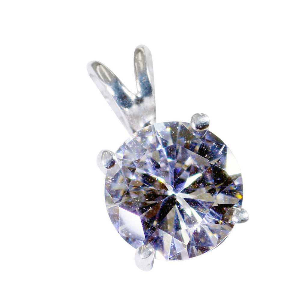 White CZ Whisper-thin French Silver Solitaire Bianca Armor White Pendant Jewelry