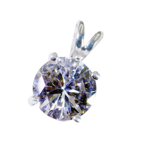 White CZ Whisper-thin French Silver Solitaire Bianca Armor White Pendant Jewelry