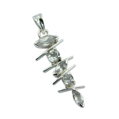 Witte CZ kleine Turkse zilveren Penta Joaquina sierlijke witte hanger sieraden