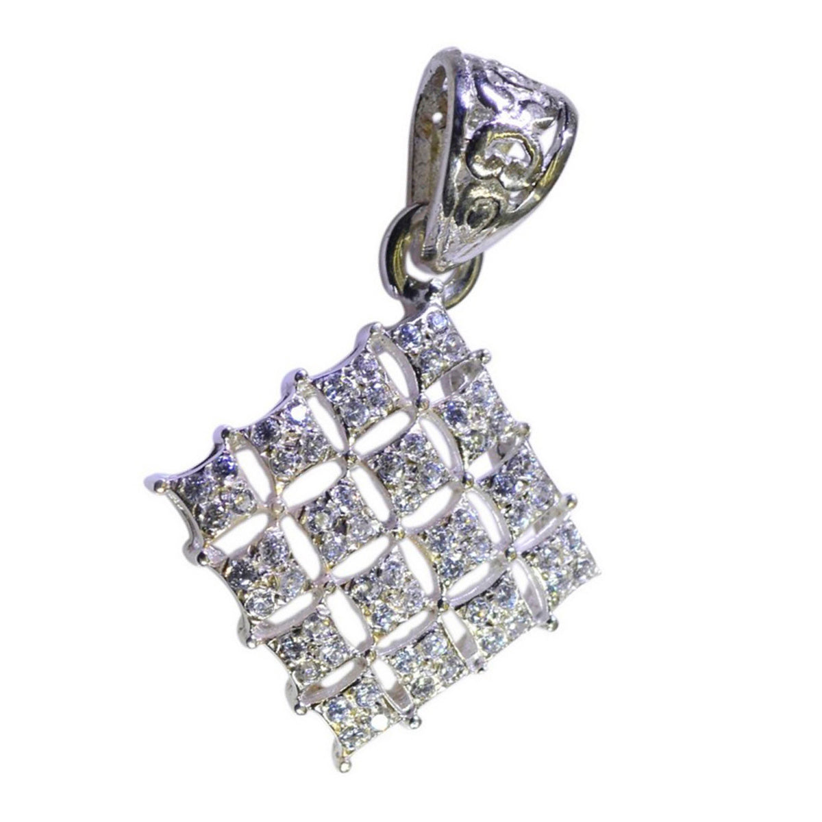 Crystal Quartz Whisper-thin Australian 925 Silver multiple Violet Abstract White Pendant Jewelry