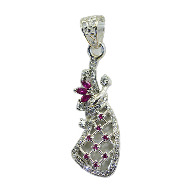 White CZ Featherlight Indian 92.5 Silver multiple White Pendant