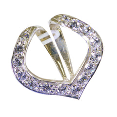 Colgante clásico Luisa Glamorous White con circonita blanca en plata australiana 92,5.