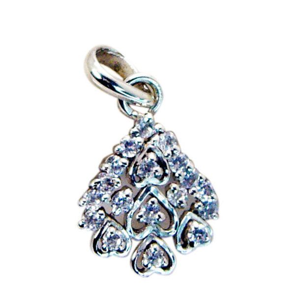 White CZ Featherlight Indian Silver multiple White Pendant