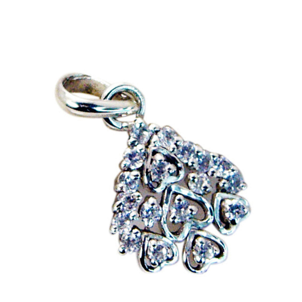 White CZ Featherlight Indian Silver multiple Angel Love White Pendant Jewelry