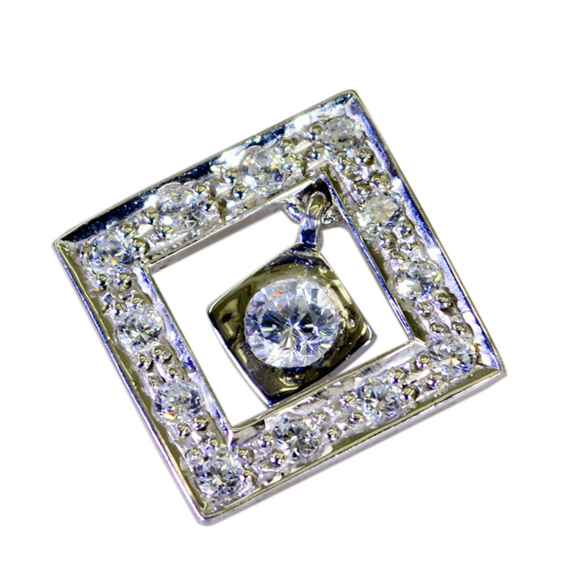 White CZ Eye-catching Indian Silver multiple White Pendant