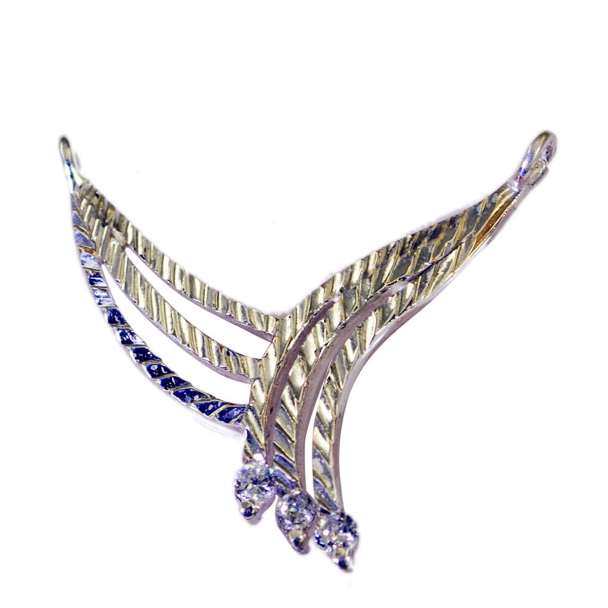 White CZ Edgy African Sterling Silver multiple White Pendant