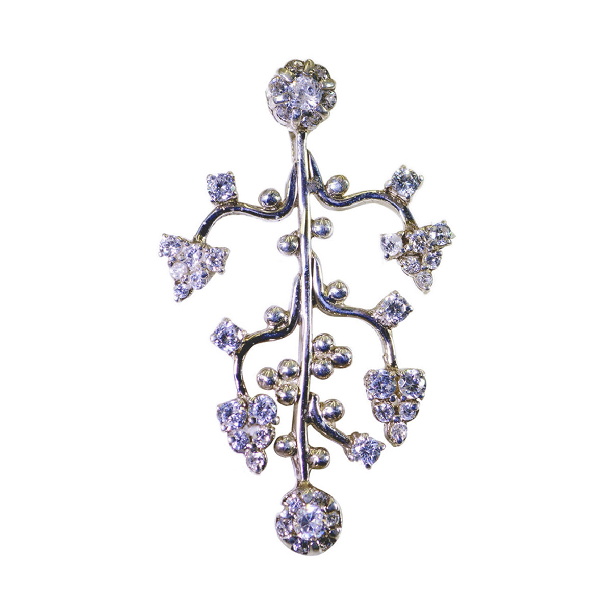 White CZ Essential Australian 92.5 Silver multiple White Pendant メイン画像