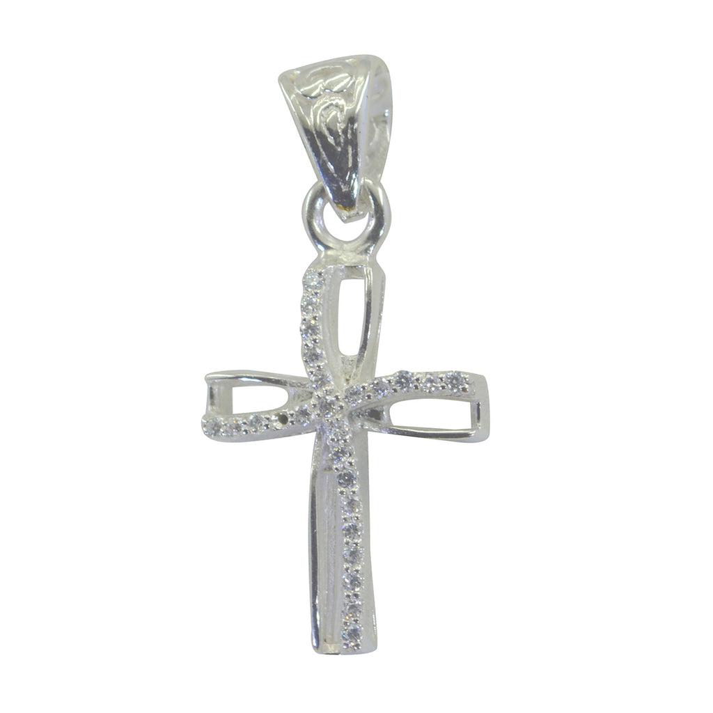 White CZ Featherlight African Sterling Silver multiple White Pendant