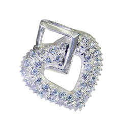 ホワイトCZクラシックアフリカン925シルバーマルチネラシグネットホワイトペンダントジュエリー