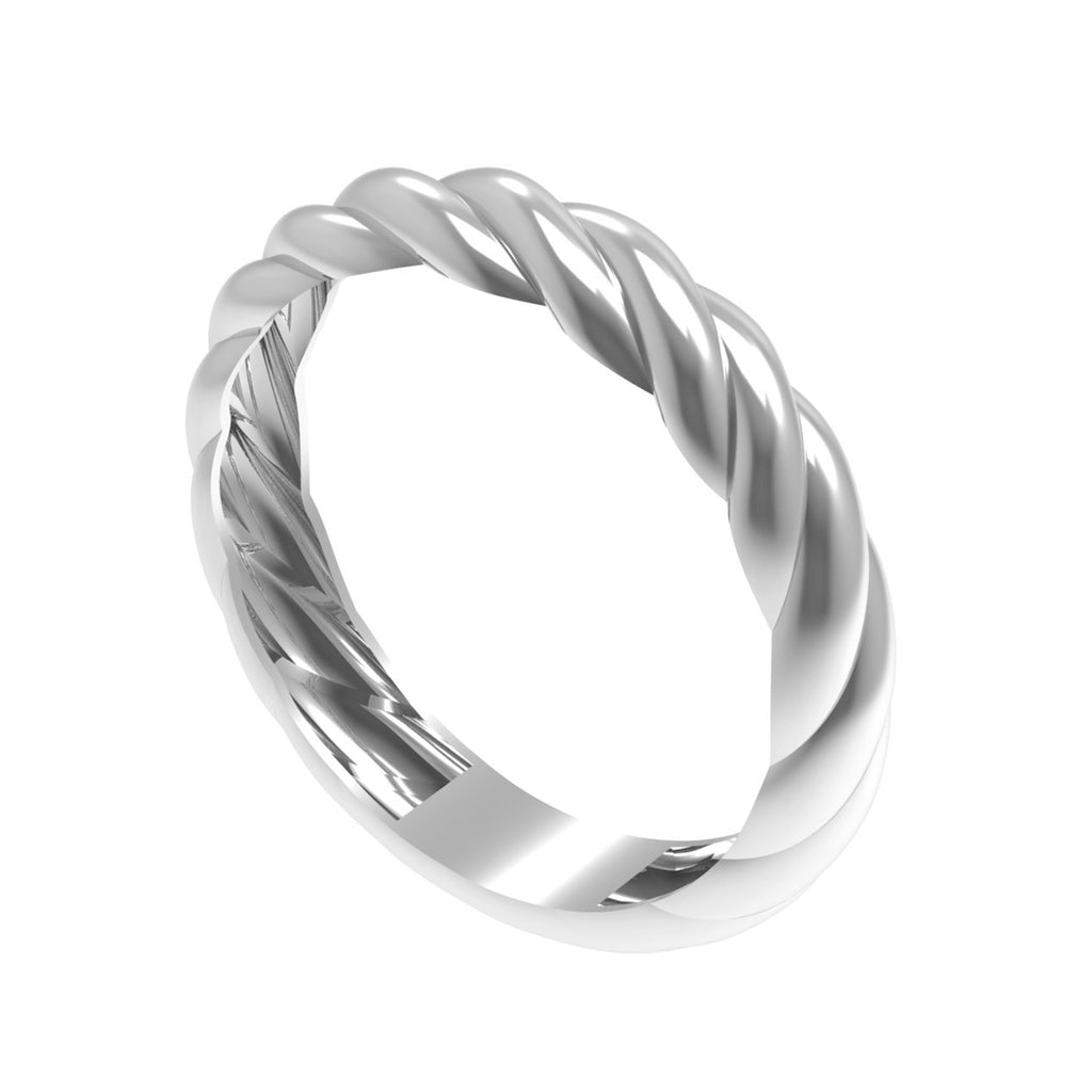 Plain Plain African 92.5 Silver Gray Gemstone Tiny Twist Thumb Ring Jewelry