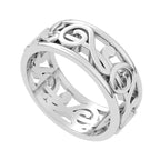 Plain Plain Italian Silver Gray Gems Essential  Filigree Thumb Ring Jewellery