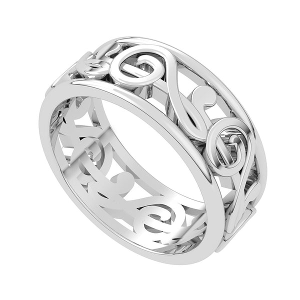 Plain Plain Italian Silver Gray Gems Essential  Filigree Thumb Ring Jewellery