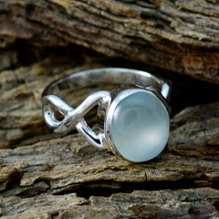 Aqua Chalcedony Solitaire German 925 Sterling Silver Green Gems Classic Romantic Ring Jewellery