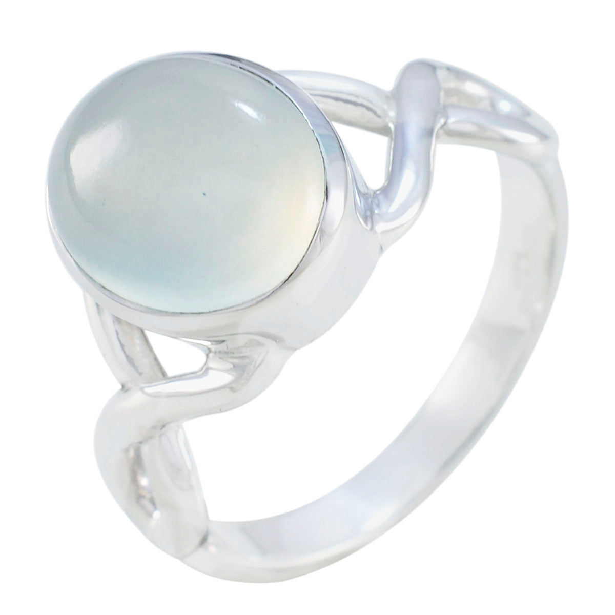 Aqua Chalcedony Solitaire German 925 Sterling Silver Green Gems Classic Romantic Ring Jewellery