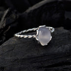 Aqua Chalcedony Solitaire Turkish 925 Sterling Silver Green Gemstones Elegant  Twist Ring Jewellery