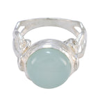 Aqua Chalcedony Solitaire Russian 925 Sterling Silver Green Gemstone Versatile Sophisticated Ring Jewellery