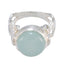 Aqua Chalcedony Solitaire Russian 925 Sterling Silver Green Gemstone Versatile Sophisticated Ring Jewellery