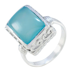 Aqua Chalcedony Solitaire Egyptian 925 Silver Green Gems Versatile Contemporary Ring Jewelry