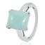 Aqua Chalcedony Solitaire Moroccan 925 Silver Green Gemstone Minimal Cultural Ring Jewelry