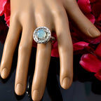 Aqua Chalcedony multiple African Silver Green Gems Versatile Abstract Ring Jewellery