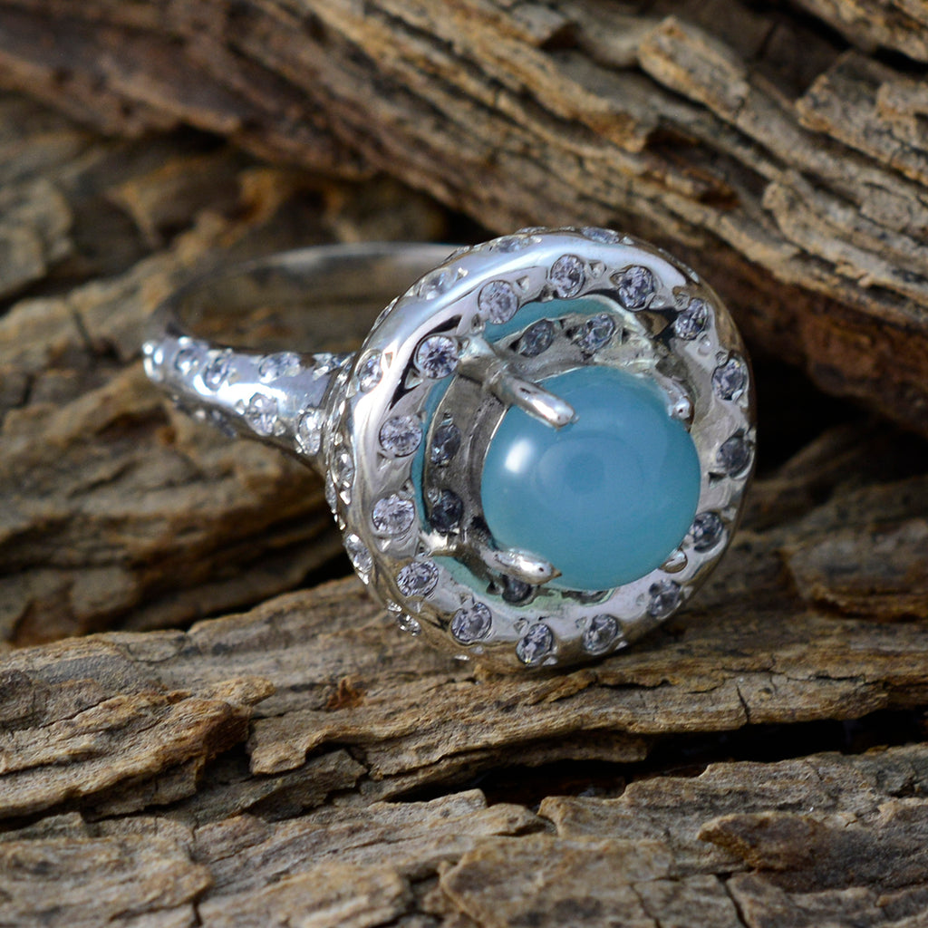 Aqua Chalcedony multiple African Silver Green Gems Versatile Abstract Ring Jewellery
