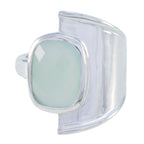 Aqua Chalcedony Solitaire Indian 925 Sterling Silver Green Gems Versatile Armor Ring Jewellery