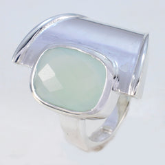 Aqua Chalcedony Solitaire Indian 925 Sterling Silver Green Gems Versatile Armor Ring Jewellery