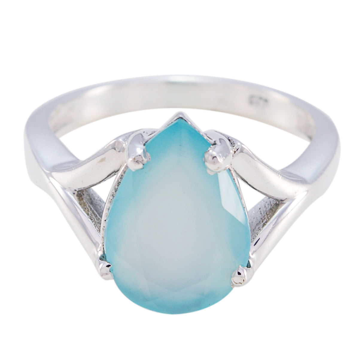 Aqua Chalcedony Solitaire African 925 Sterling Silver Green Gemstones Minimal wedding Ring Jewelry