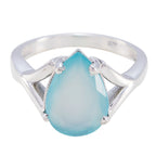 Aqua Chalcedony Solitaire African 925 Sterling Silver Green Gemstones Minimal wedding Ring Jewelry
